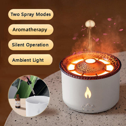 Ultrasonic Essential Oil Humidifier: Volcano Aromatherapy Diffuser