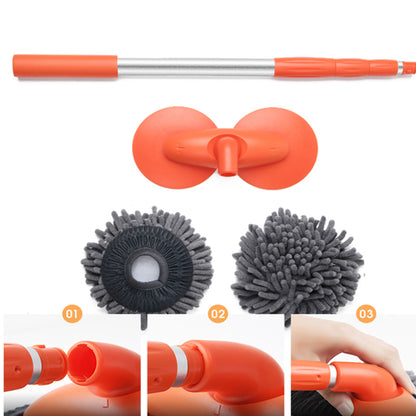 Rotary Chenille Soft Brush Long Handle Retractable Car Wash Mop