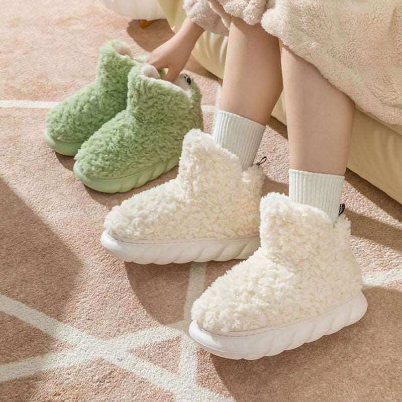 Cute High-Heeled Cotton Slippers