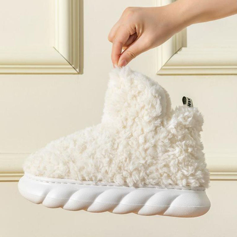 Cute High Heeled Cotton Slippers