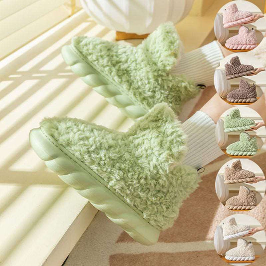 Cute High-Heeled Cotton Slippers